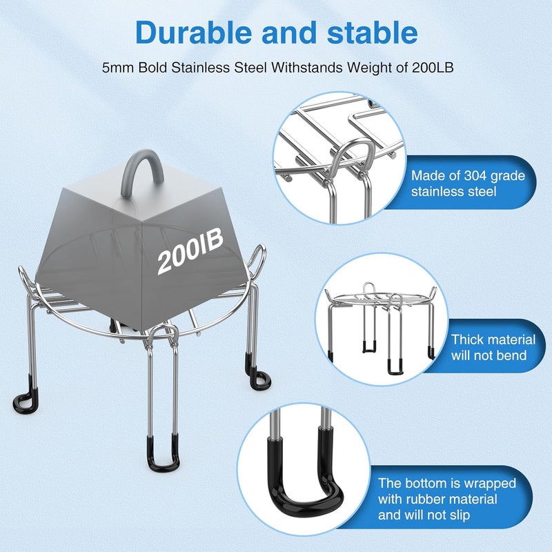 LUFFYLIVE Gravity-Fed Water Filter System Stand, Detachable Stainless Steel Stand Compatible with Berkey Water Filter System Countertop, 9.25" Diameter by 5.9" Tall - Image 5